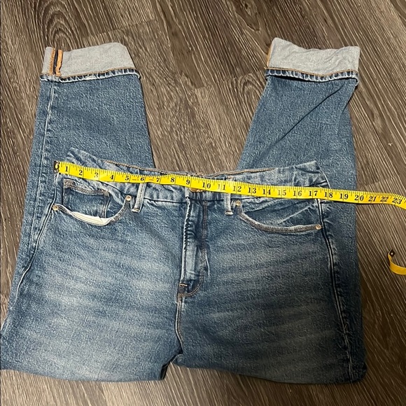 Good American Blue High Rise Jeans with Distressed Details - Picture 6 of 8